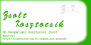 zsolt kosztocsik business card